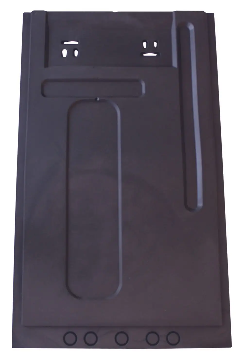 Schwarze akustische Isoliermatte mit strukturiertem Design und mehreren kreisförmigen Vertiefungen am unteren Rand, verwendet mit Vaillant ecoTEC Geräten.
